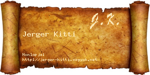 Jerger Kitti névjegykártya